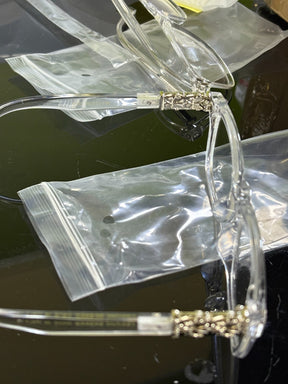 Blaulichtfilterbrille mit Muster